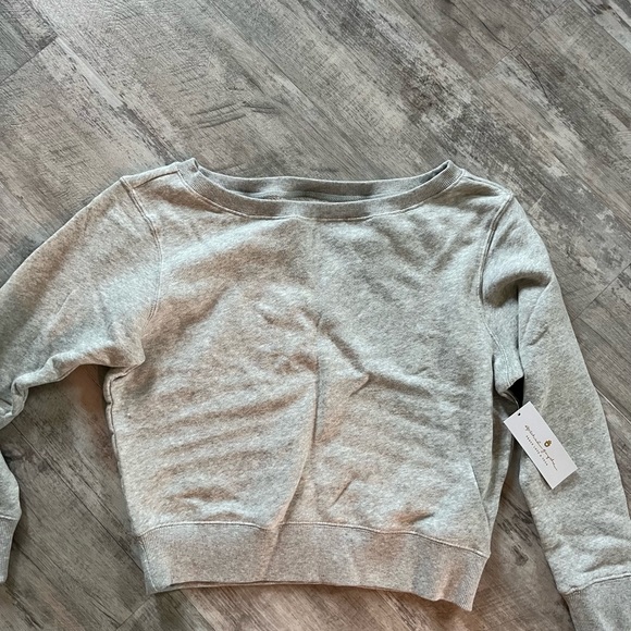 Spiritual Gangster Vida off shoulder sweatshirt in Heathered grey ❤️ - Picture 3 of 5